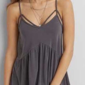 Gray American Eagle babydoll tank